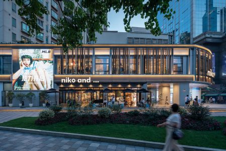 An early evening look at the newest Niko and ... flagship store in Shanghai's Jing An commercial district.